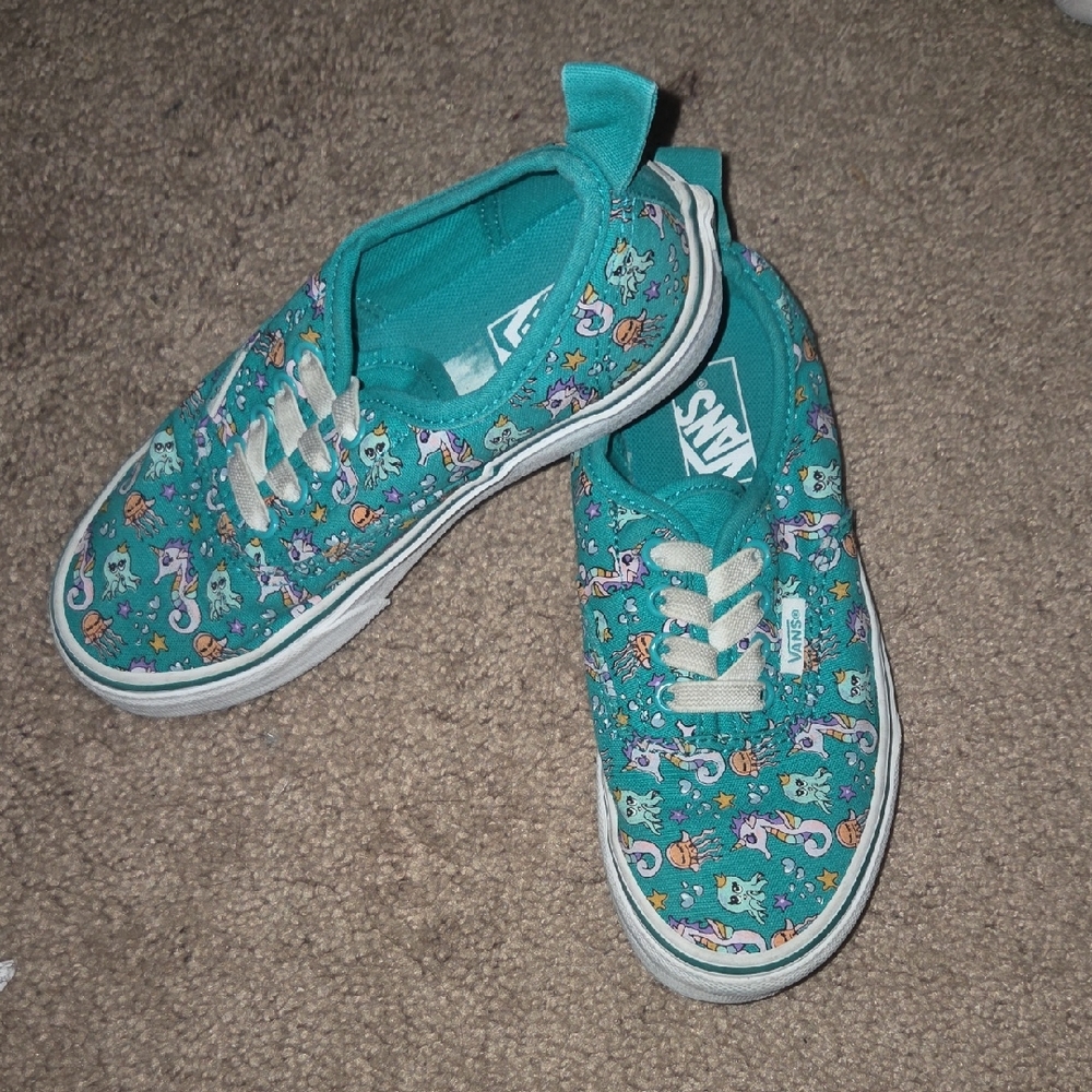 Vans Kids Sneakers - Teal with Multicolor Design